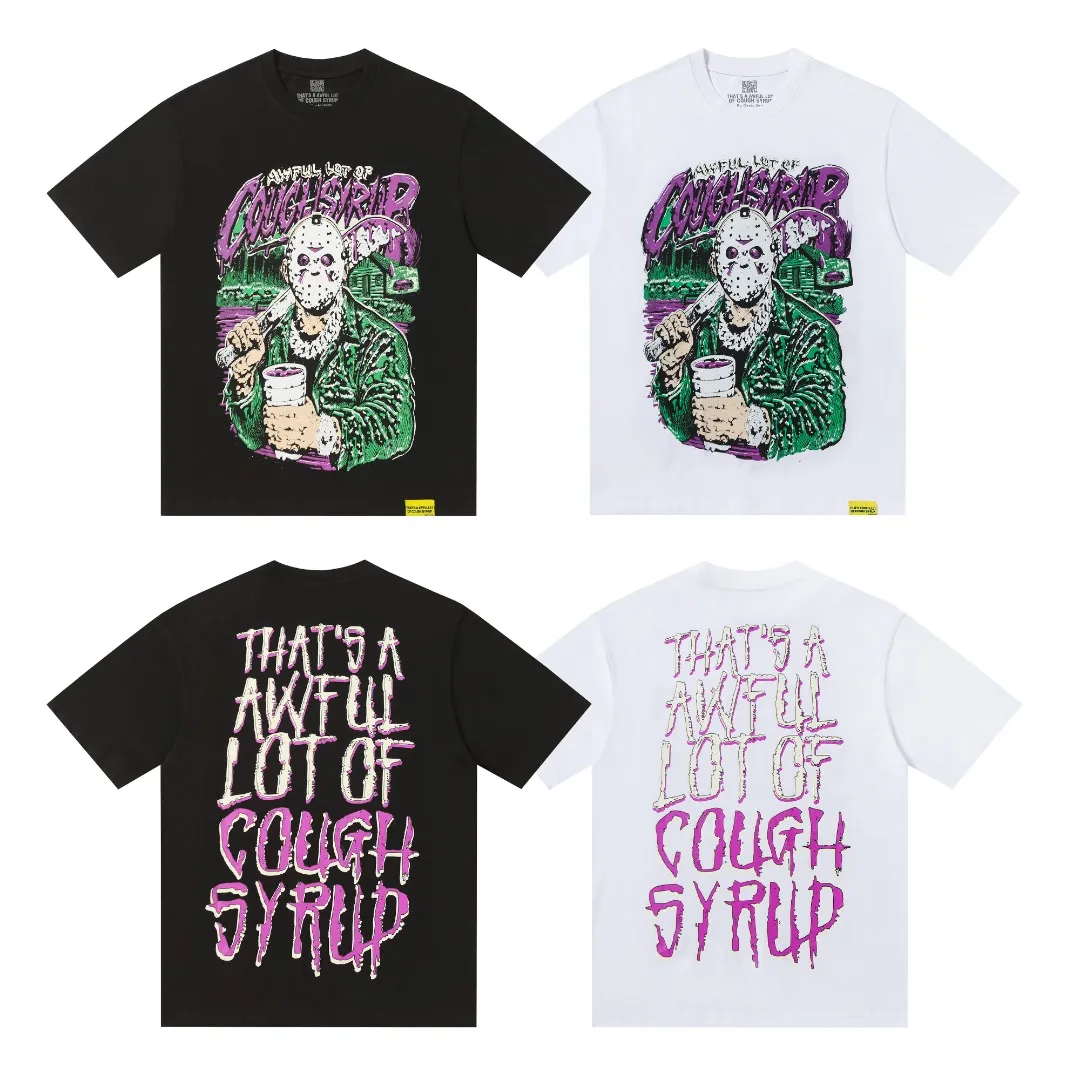 2237# Black/ I THAT'S A AWFUL LOT OF COUGH SYRUP In Stock T （fabric):32 Sizes（size）：S-M L X L （colour）： Black/ White